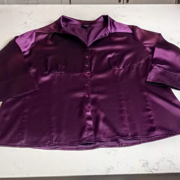 Hobbs Purple Silk Charmeuse Blouse - Picture 3 of 7